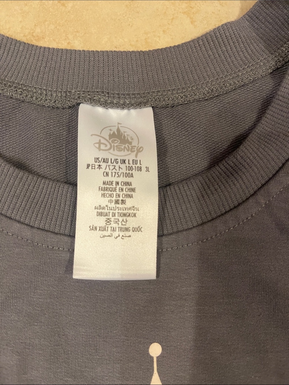 Disney Walt Disney World Castle Jersey Lightweight Sweatshirt Size Large NWOT - Picture 2 of 6